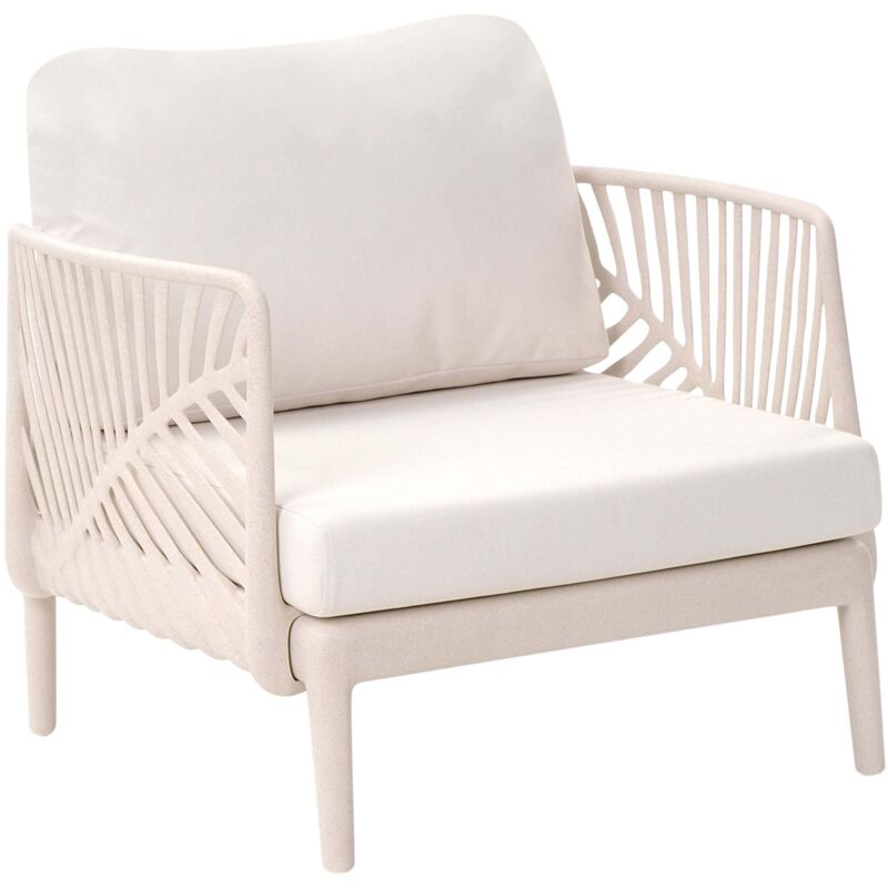 Beliani - Fauteuil de Jardin Moderne Structure Synthétique avec Coussins Beige Clair Saturnia
