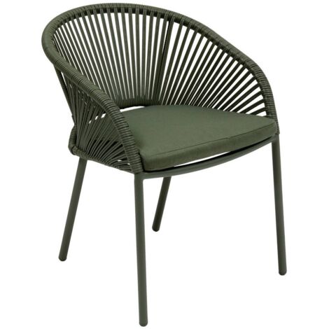 Fauteuil de jardin Oryon empilable vert laurier - Hespéride