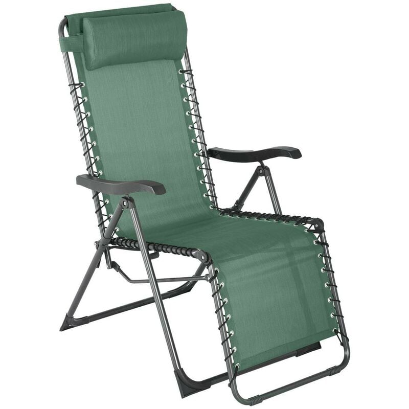 Hesperide - Fauteuil relax de jardin Silos vert olive acier traité époxy en texaline - Hespéride