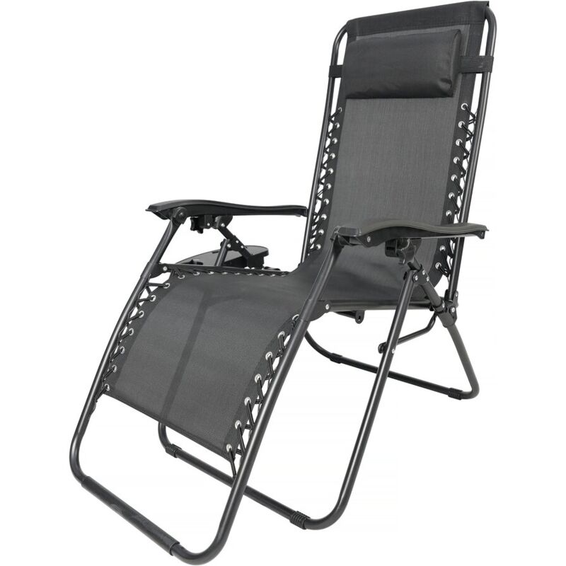 Habitat Et Jardin - Fauteuil de jardin relax zéro gravité 'Sintra' - Noir