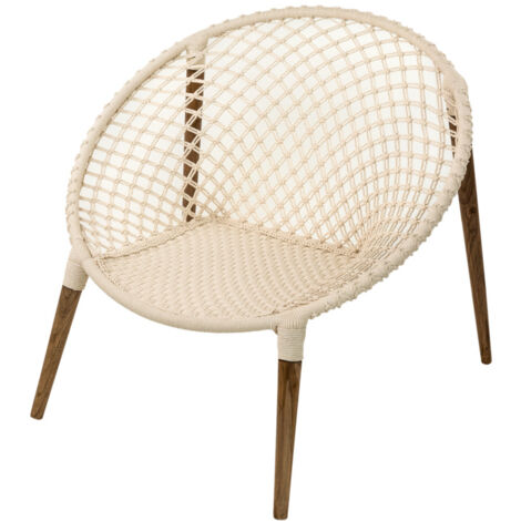 Fauteuil de jardin rond en macramé coton - Jardiline