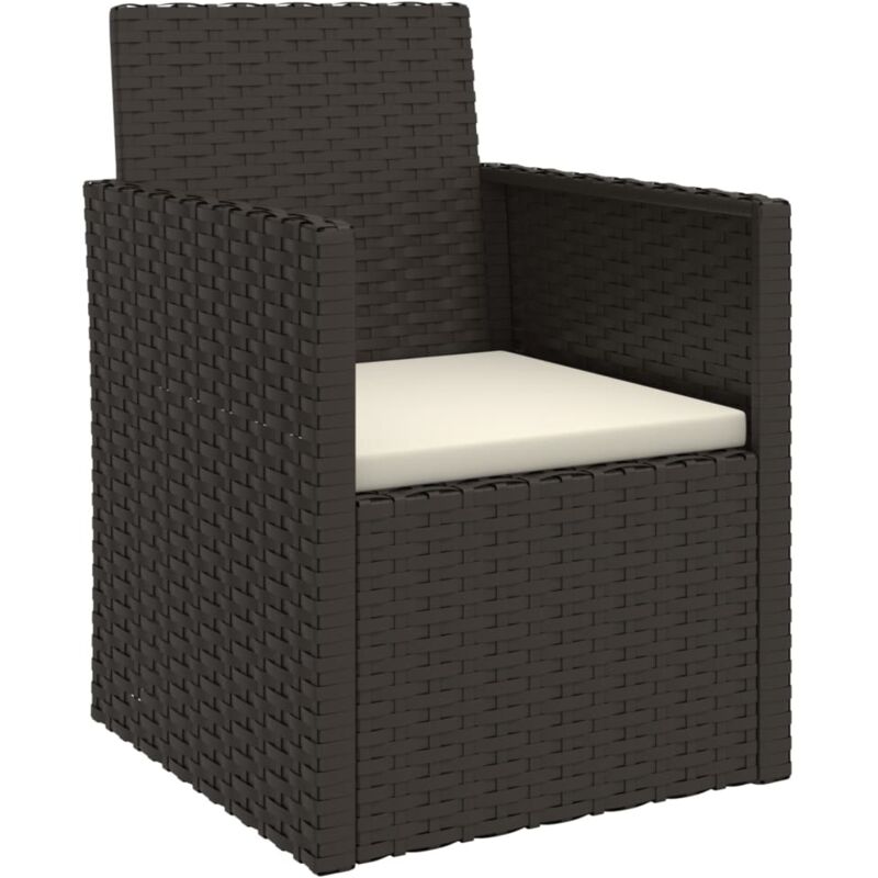 Vidaxl - Fauteuil de jardin avec coussin Noir Résine tressée