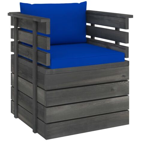 Fauteuil de jardin,Chaise de jardin,Chaise d'extérieur avec coussins Bois de pin CFW602075