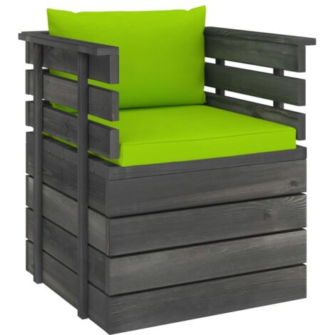 Fauteuil de jardin,Chaise d'extérieur avec coussins Bois de pin CFW3970292