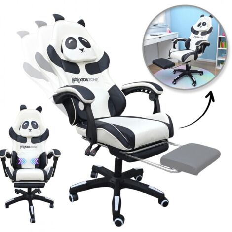 Fauteuil de jeu pivotant PANDA avec repose-pieds et masseur KIDS ZONE KO34