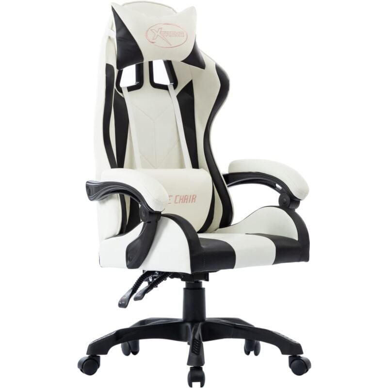 Fauteuil de jeux vidéo Blanc Similicuir vidaXL