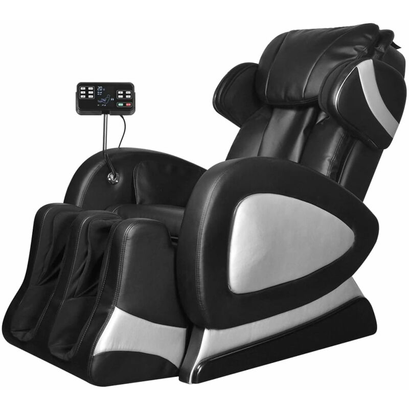 Fauteuil de massage avec écran | Fauteuil de relax Noir Similicuir 73862