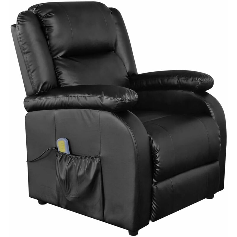 Fauteuil de massage confort relaxant massant détente électrique cuir synthétique réglable noir - Noir