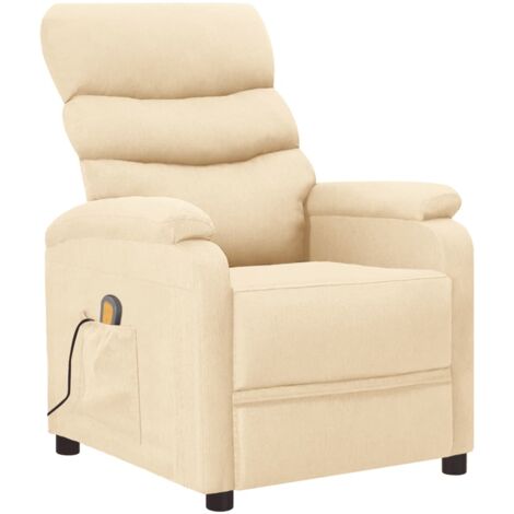 Fauteuil Inclinable de Massage Tissu Électrique Salon Multicolore vidaXL