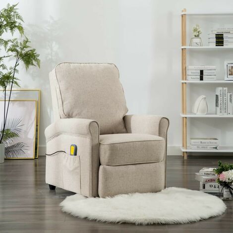 Fauteuil Electrique de Massage Tissu Inclinable Salon Multicolore vidaXL