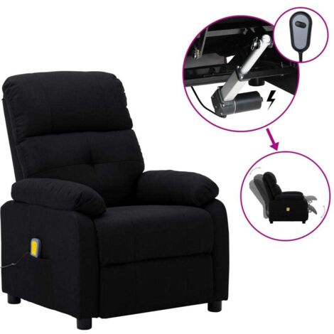 Fauteuil de massage électrique - Fauteuil Chaise de Salon - Fauteuil design Noir Tissu Chic-294095