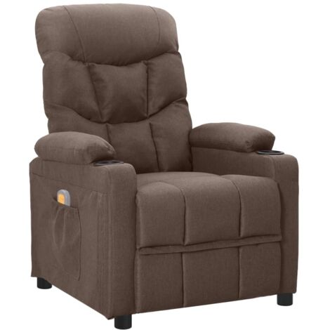 Fauteuil de massage - Fauteuil Chaise de Salon - Fauteuil design Taupe Tissu Chic-684352