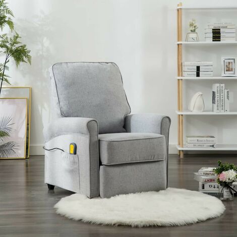 Fauteuil Electrique de Massage Tissu Inclinable Salon Multicolore vidaXL