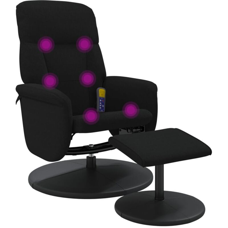 Vidaxl - Fauteuil de massage inclinable avec repose-pied noir velours
