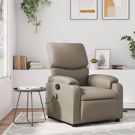 Fauteuil de massage inclinable-Chaise de relaxation-Fauteuil Relax Cappuccino Similicuir 139278