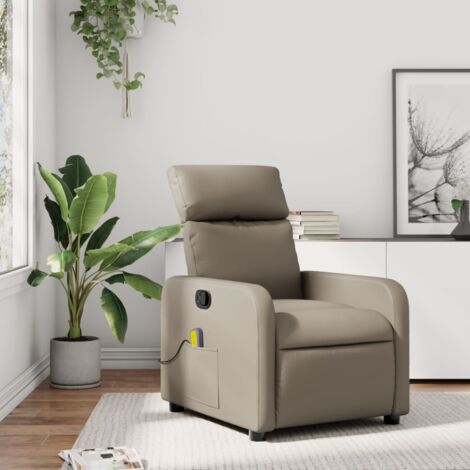 Fauteuil de massage inclinable-Chaise de relaxation-Fauteuil Relax Cappuccino Similicuir 391592