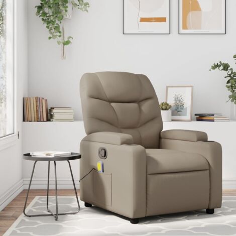 Fauteuil de massage inclinable-Chaise de relaxation-Fauteuil Relax Cappuccino Similicuir 483242