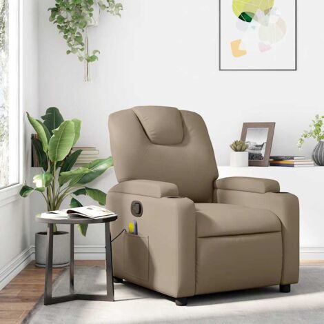 Fauteuil de massage inclinable-Chaise de relaxation-Fauteuil Relax Cappuccino Similicuir 511949