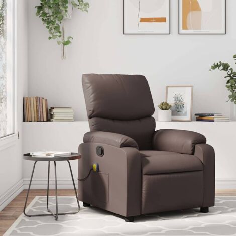 Fauteuil de massage inclinable-Chaise de relaxation-Fauteuil Relax Marron Similicuir 812795