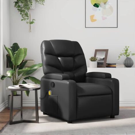 Fauteuil de massage inclinable-Chaise de relaxation-Fauteuil Relax Noir Similicuir 165621