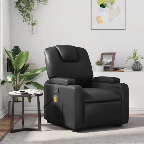 Fauteuil de massage inclinable-Chaise de relaxation-Fauteuil Relax Noir Similicuir 628883