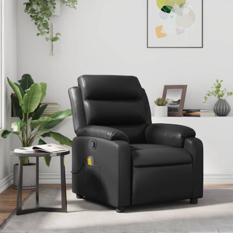 Fauteuil de massage inclinable-Chaise de relaxation-Fauteuil Relax Noir Similicuir 678850