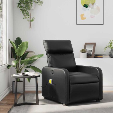 Fauteuil de massage inclinable-Chaise de relaxation-Fauteuil Relax Noir Similicuir 702749