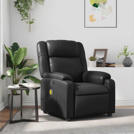 Fauteuil de massage inclinable-Chaise de relaxation-Fauteuil Relax Noir Similicuir 848613