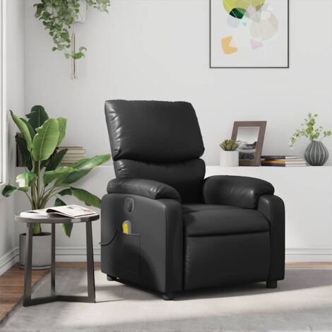 Fauteuil de massage inclinable-Chaise de relaxation-Fauteuil Relax Noir Similicuir 850553