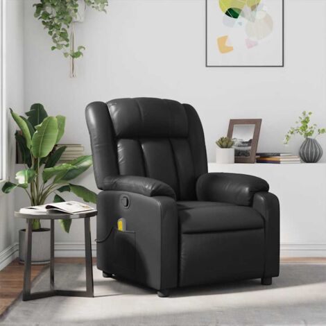 Fauteuil de massage inclinable-Chaise de relaxation-Fauteuil Relax Noir Similicuir 996555