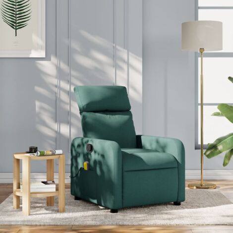 Fauteuil de massage inclinable-Chaise de relaxation-Fauteuil Relax Vert foncé Tissu 784431