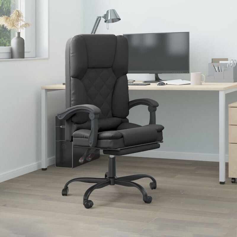 Vidaxl - Fauteuil de massage inclinable de bureau Noir Similicuir