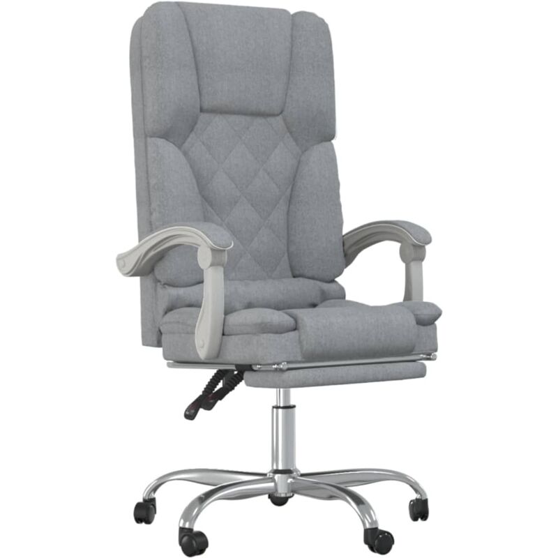 Vidaxl - Fauteuil de massage inclinable de bureau Gris clair Tissu