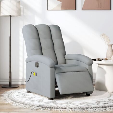 Fauteuil de massage inclinable électrique-Chaise de relaxation gris clair tissu 984396
