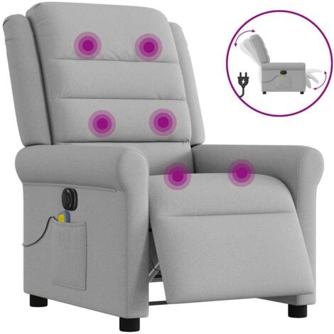 Fauteuil de massage inclinable électrique-Chaise de relaxation gris nuage tissu 387605
