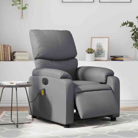 Fauteuil de massage inclinable électrique-Chaise de relaxation gris similicuir 694873