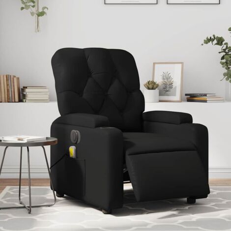 Fauteuil de massage inclinable électrique-Chaise de relaxation noir similicuir 732535