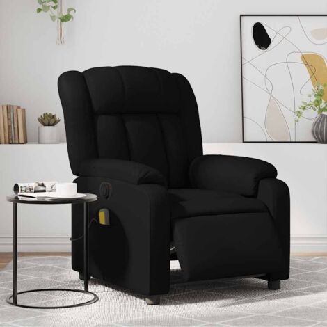 Fauteuil de massage inclinable électrique-Chaise de relaxation noir similicuir 890225