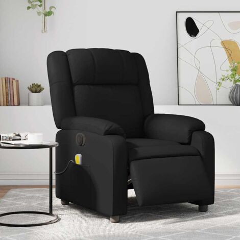Fauteuil de massage inclinable électrique-Chaise de relaxation noir similicuir 937052