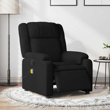 Fauteuil de massage inclinable électrique-Chaise de relaxation Noir Tissu 114502