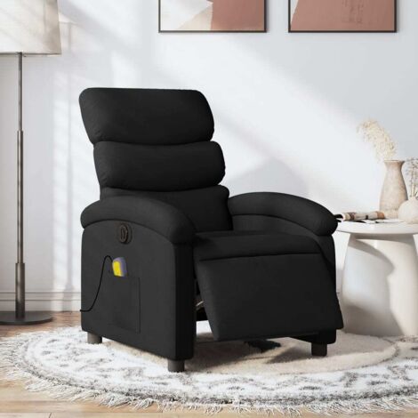 Fauteuil de massage inclinable électrique-Chaise de relaxation Noir Tissu 136129