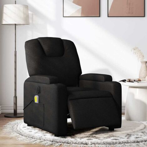Fauteuil de massage inclinable électrique-Chaise de relaxation Noir Tissu 177560