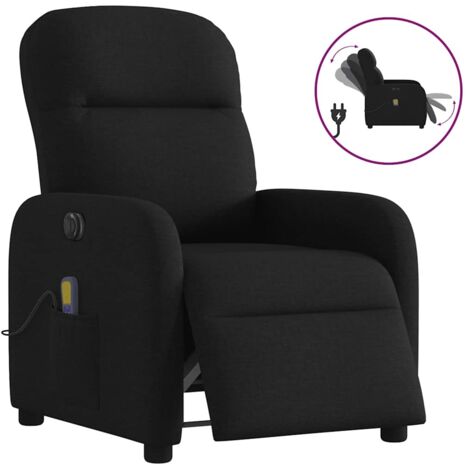 Fauteuil de massage inclinable électrique-Chaise de relaxation Noir Tissu 500968
