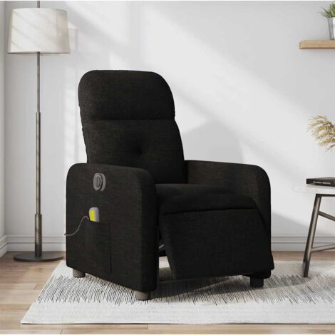 Fauteuil de massage inclinable électrique-Chaise de relaxation Noir Tissu 687549