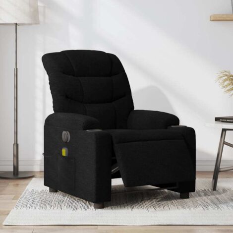 Fauteuil de massage inclinable électrique-Chaise de relaxation Noir Tissu 836986