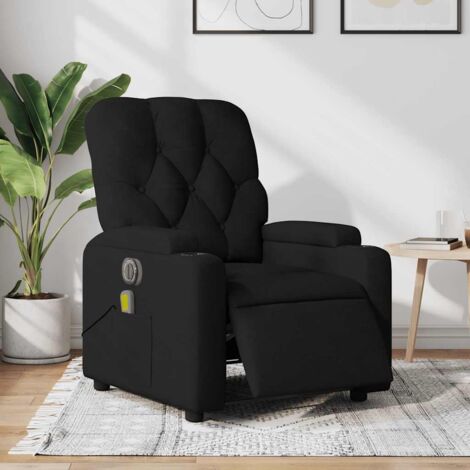 Fauteuil de massage inclinable électrique-Chaise de relaxation Noir Tissu 924866