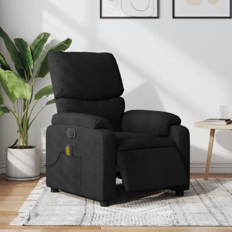 Fauteuil de massage inclinable électrique-Chaise de relaxation Noir Tissu 954643