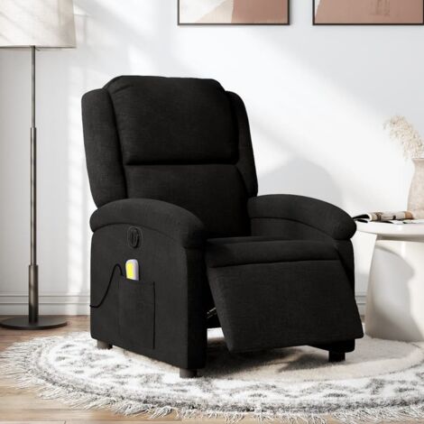 Fauteuil de massage inclinable électrique-Chaise de relaxation Noir Tissu 969346