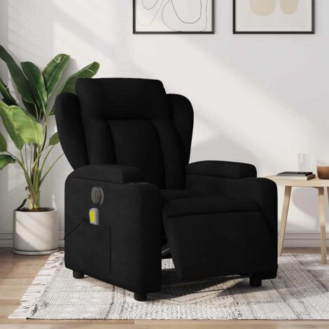 Fauteuil de massage inclinable électrique-Chaise de relaxation Noir Tissu 992459