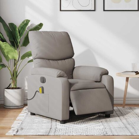 Fauteuil de massage inclinable électrique-Chaise de relaxation Taupe Tissu 119637